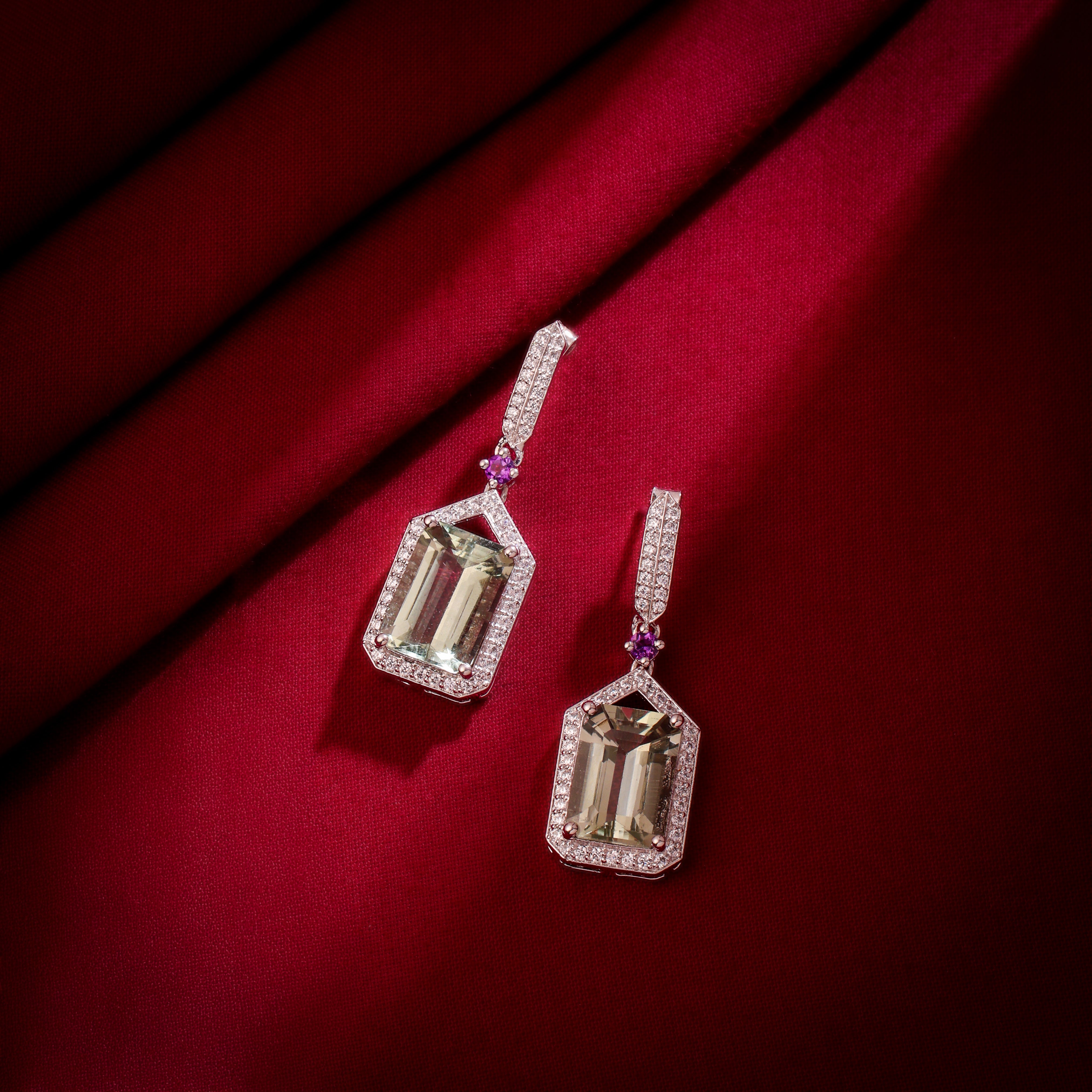 Amethyst Drop Sterling Silver Earrings